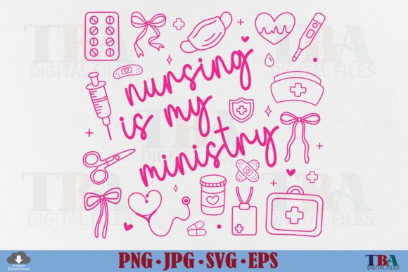 Download Trendy Nurse, Nursing is My Ministry Svg - Trendy Collection
