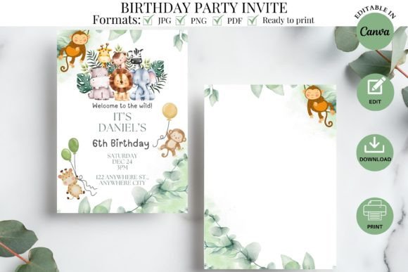 Download Wild Safari Birthday Party Invitation - Invitation Collection