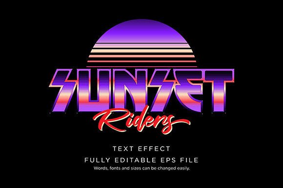 Download Sunset Riders Text Effect Font Type - Type Collection