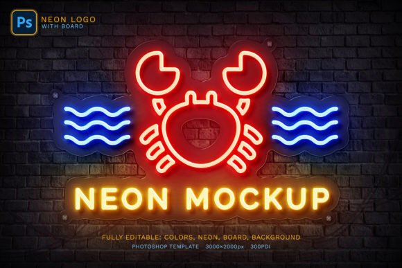 Download Neon Logo Mockup - Logo mock Collection