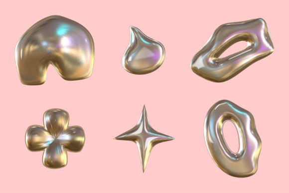 Download 3d Y2k Chrome Glossy Silver Element - Glossy Collection
