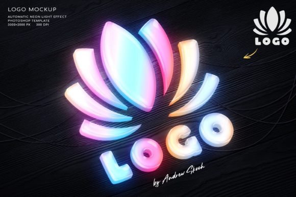 Download 3D Neon Logo Mockup - Logo mock Collection