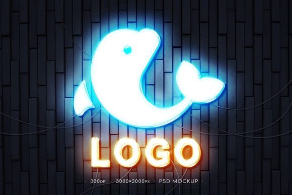 Download Neon Logo Mockup - Logo mock Collection